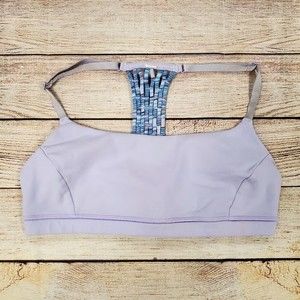 Lululemon True Self Bra II Lilac Wave Twist Caspian Blue Macrame Women's Sz 6